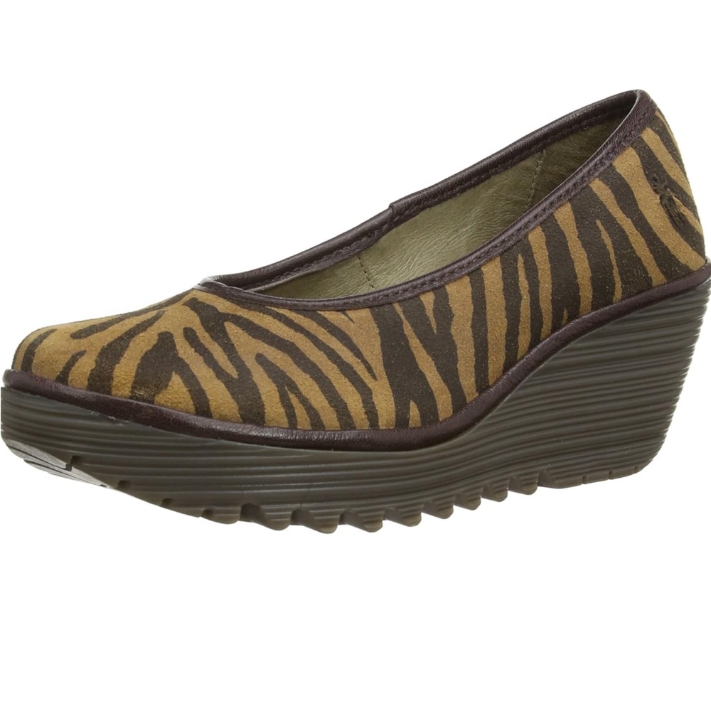 FLY London YALU Tiger/Dark Brown Size 40